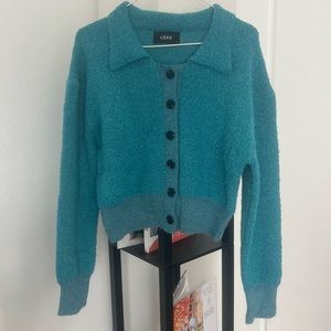 Cider turquoise blue cardigan size L